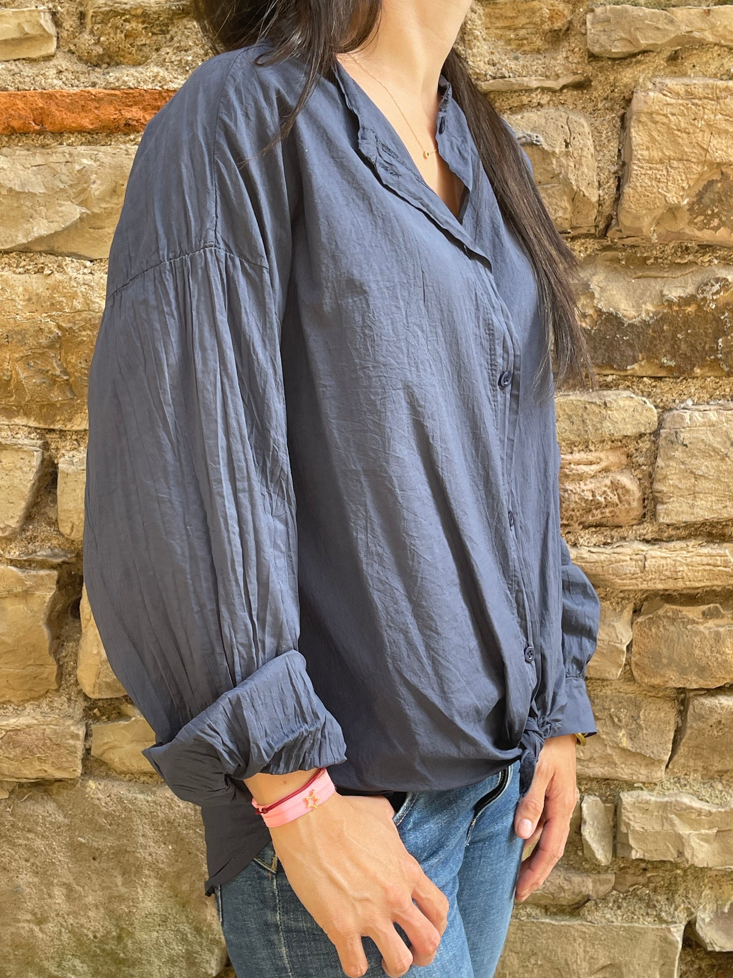 Chemise CAMILLE - Bleu marine Marguerite