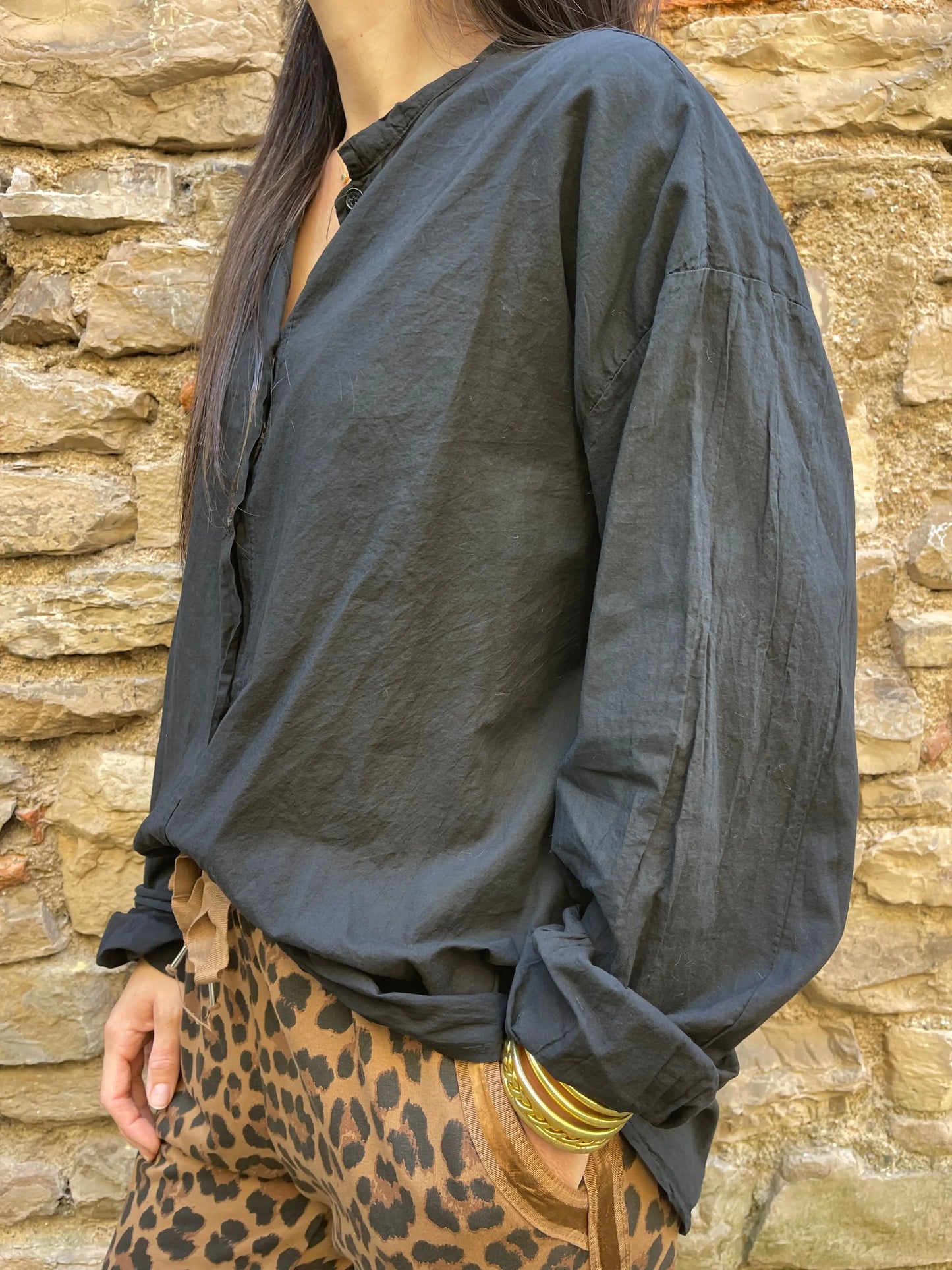 Chemise CAMILLE - Noir Marguerite