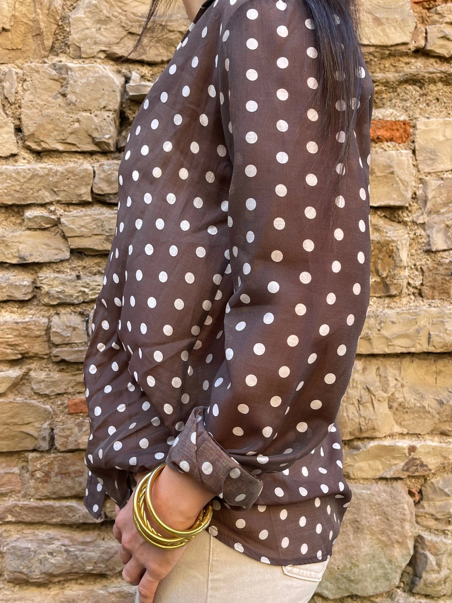 Chemisier POIS - Chocolat Marguerite