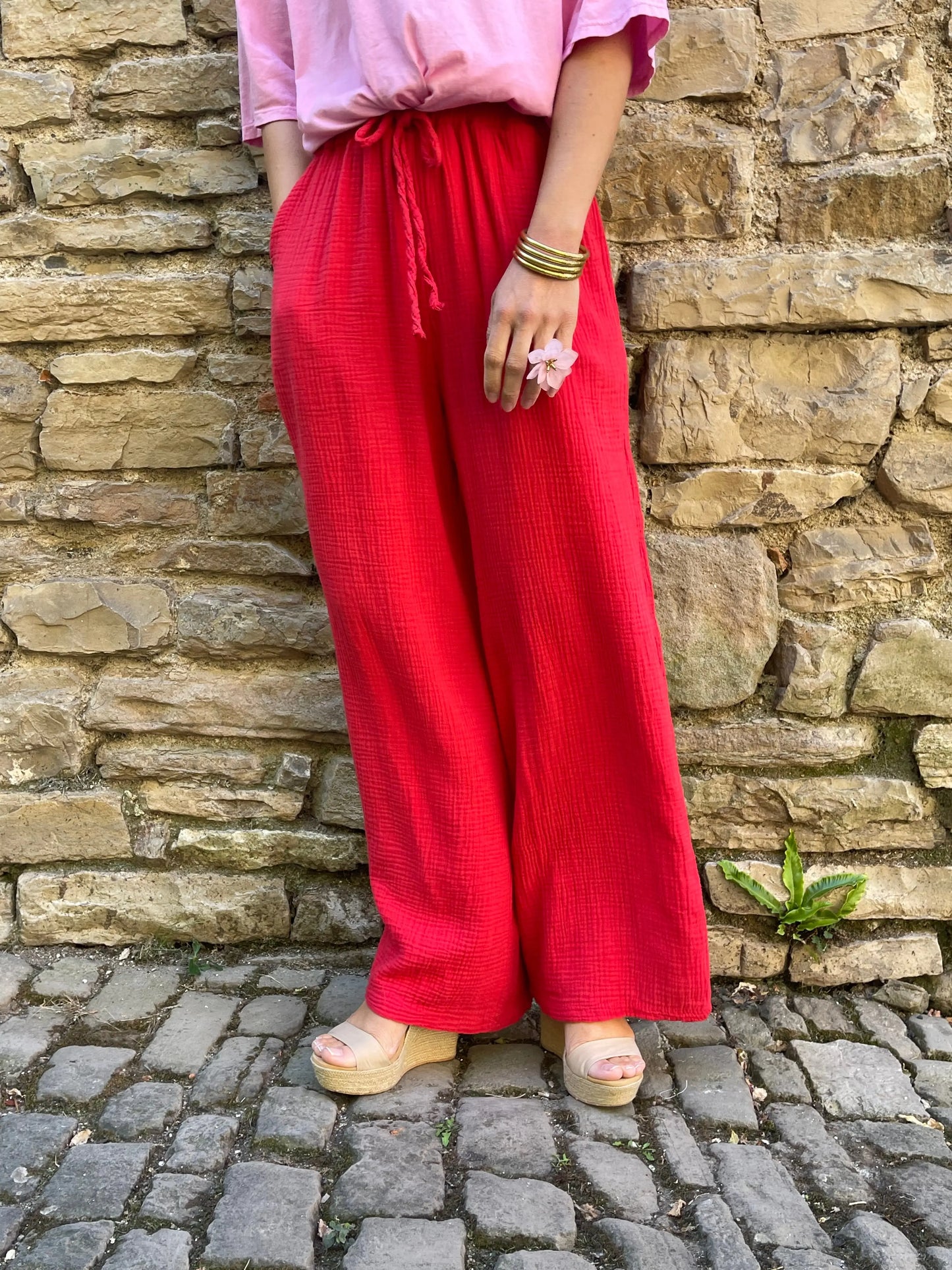 Pantalon CAROLINE - Rouge Marguerite