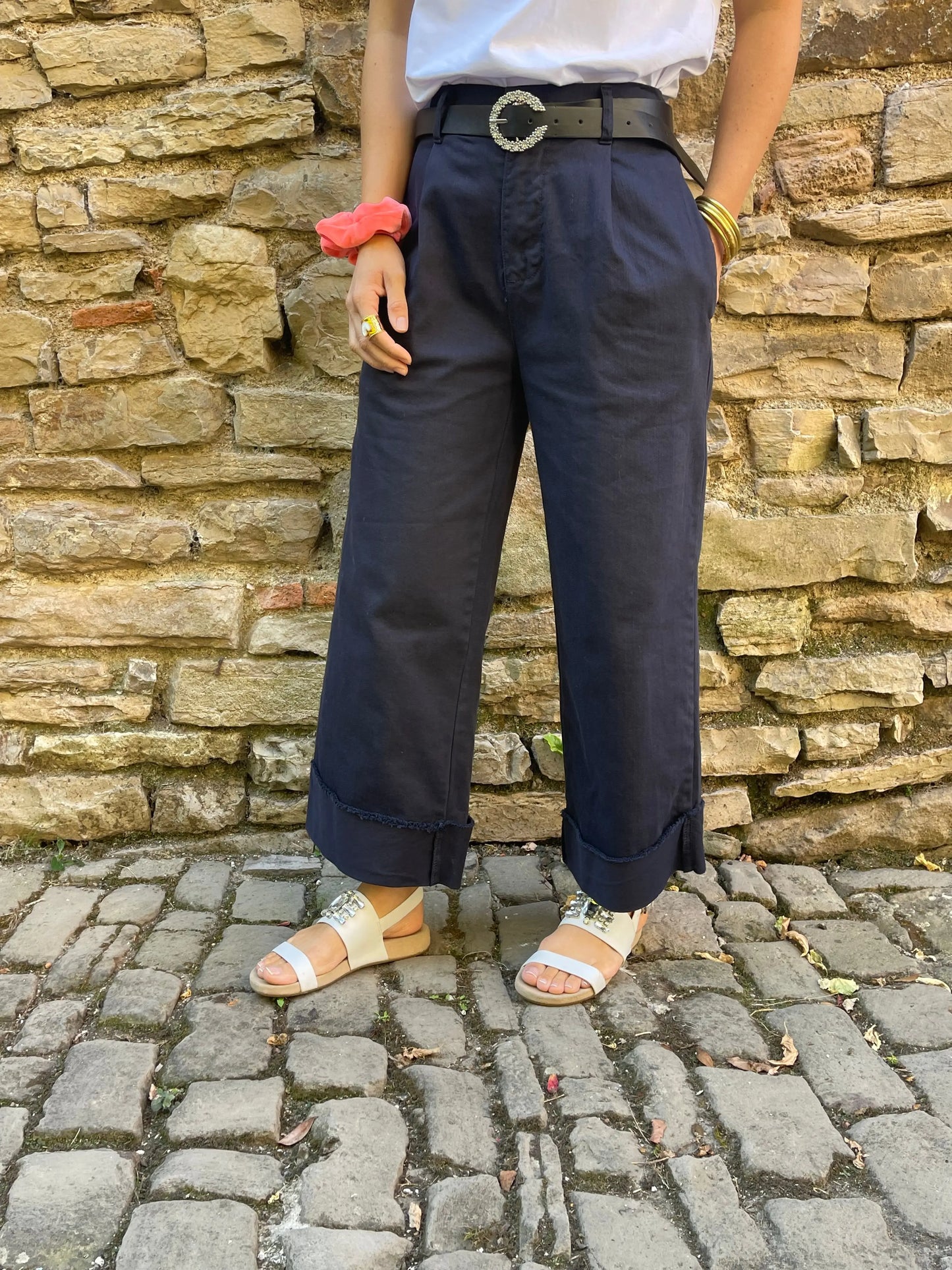 Pantalon EMY - Bleu marine Marguerite