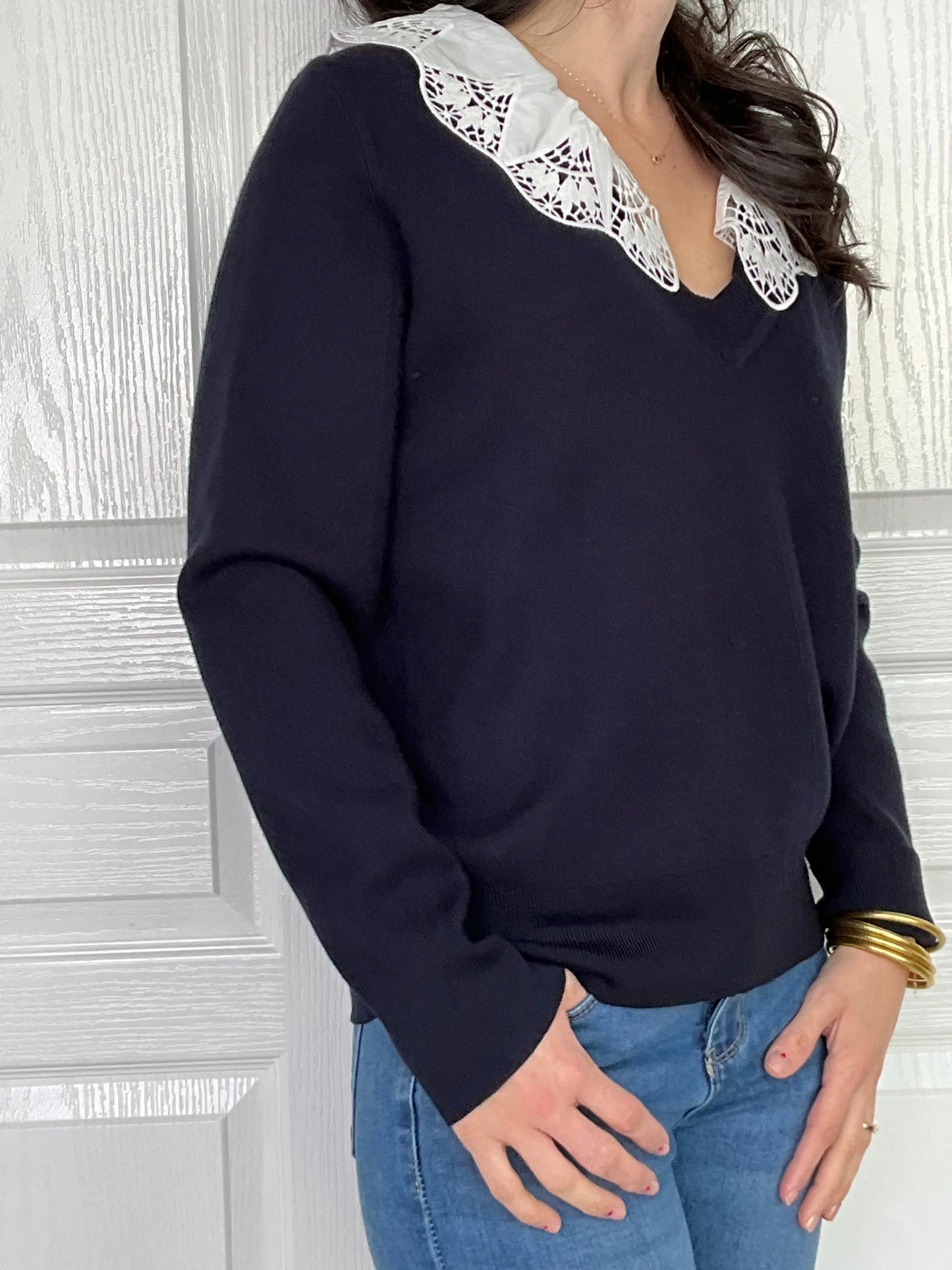 Pull JUDITH Bleu marine Marguerite