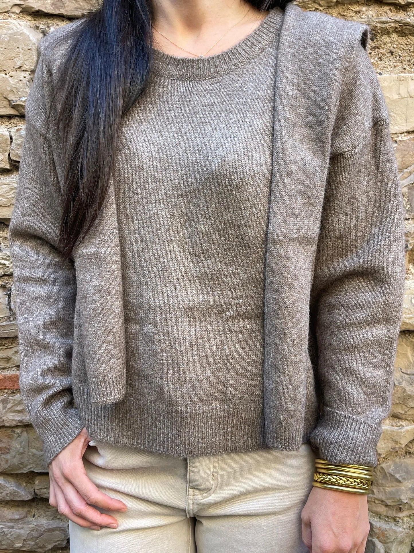 Pull MATELOT - Taupe Marguerite