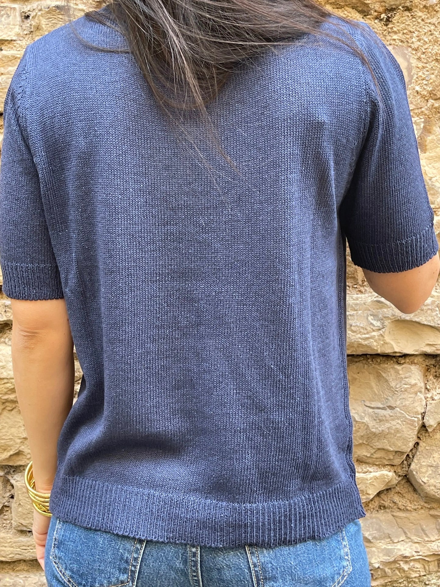 Pull PAULA - Bleu marine Marguerite