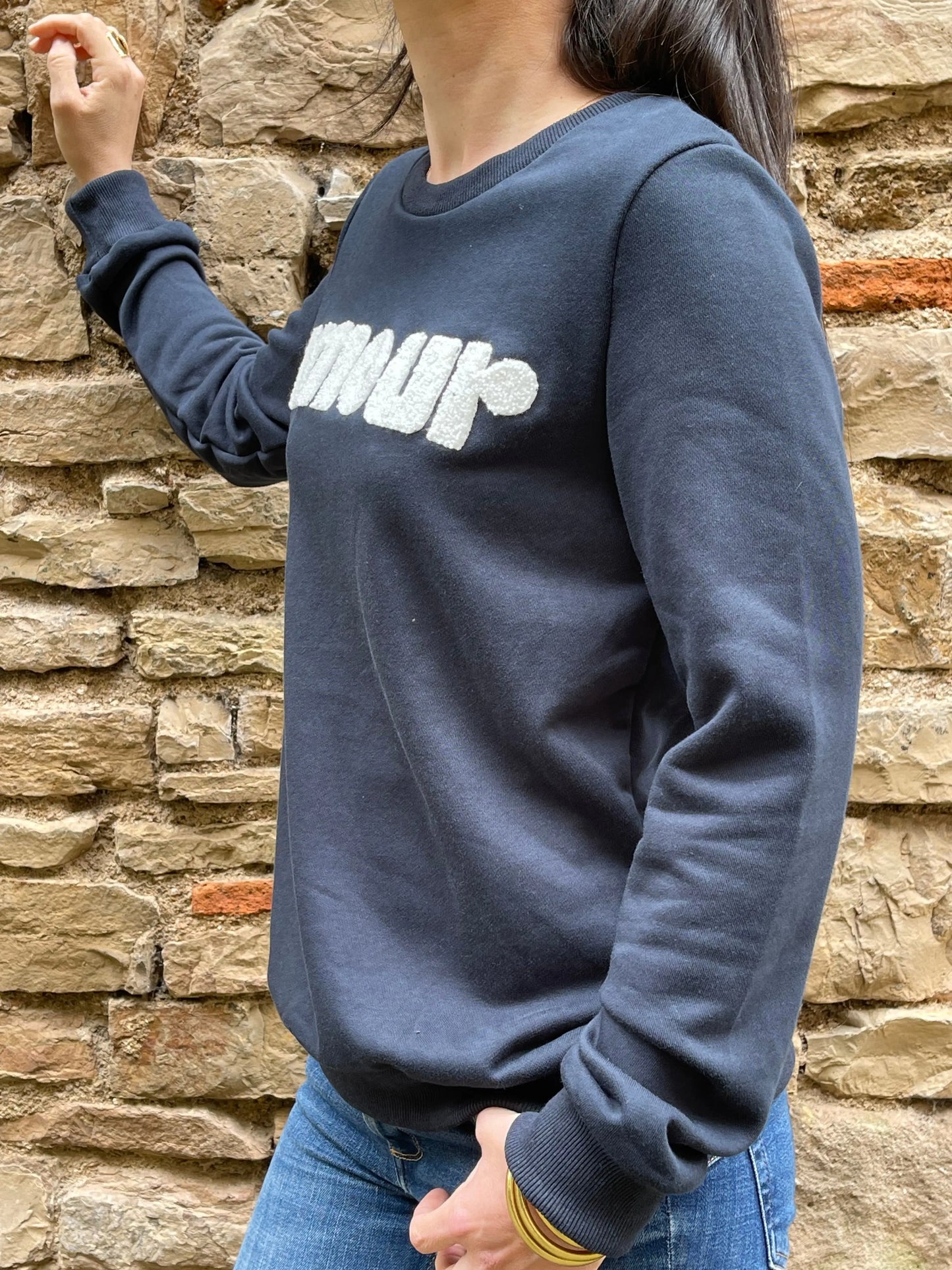 Sweat AMOUR bleu marine Marguerite