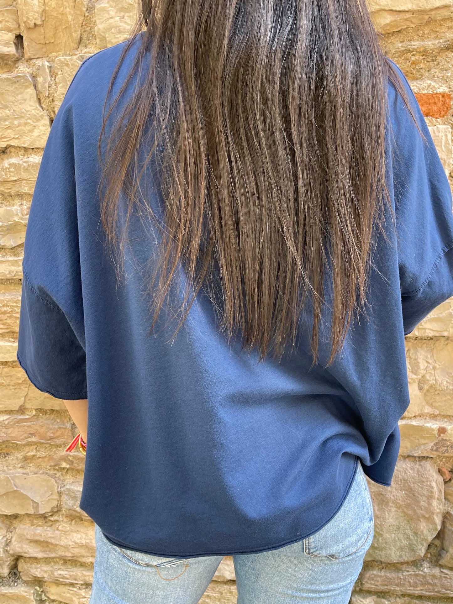 Sweat LOVELY - Bleu marine Marguerite