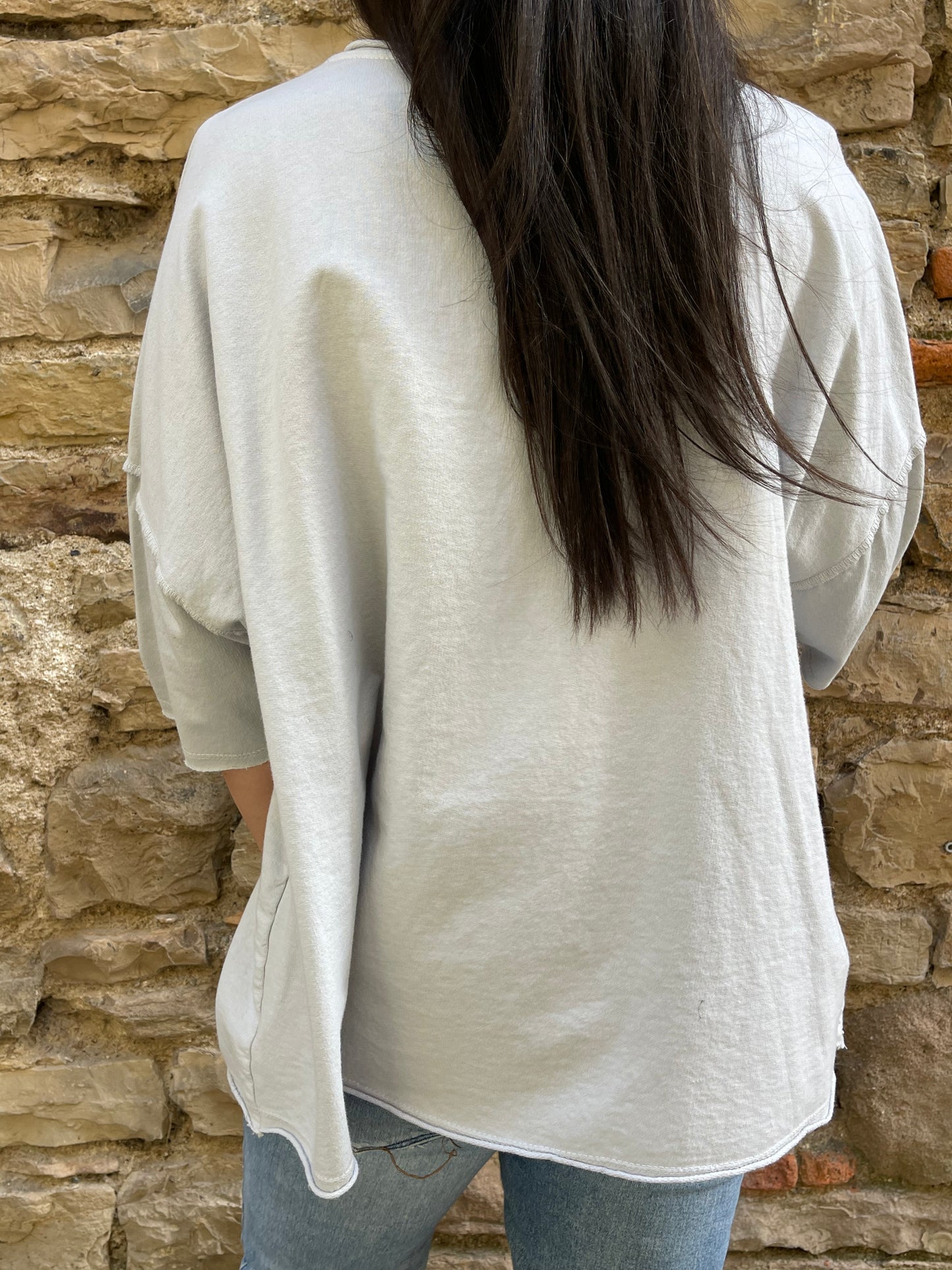 Sweat LOVELY - Gris clair Marguerite