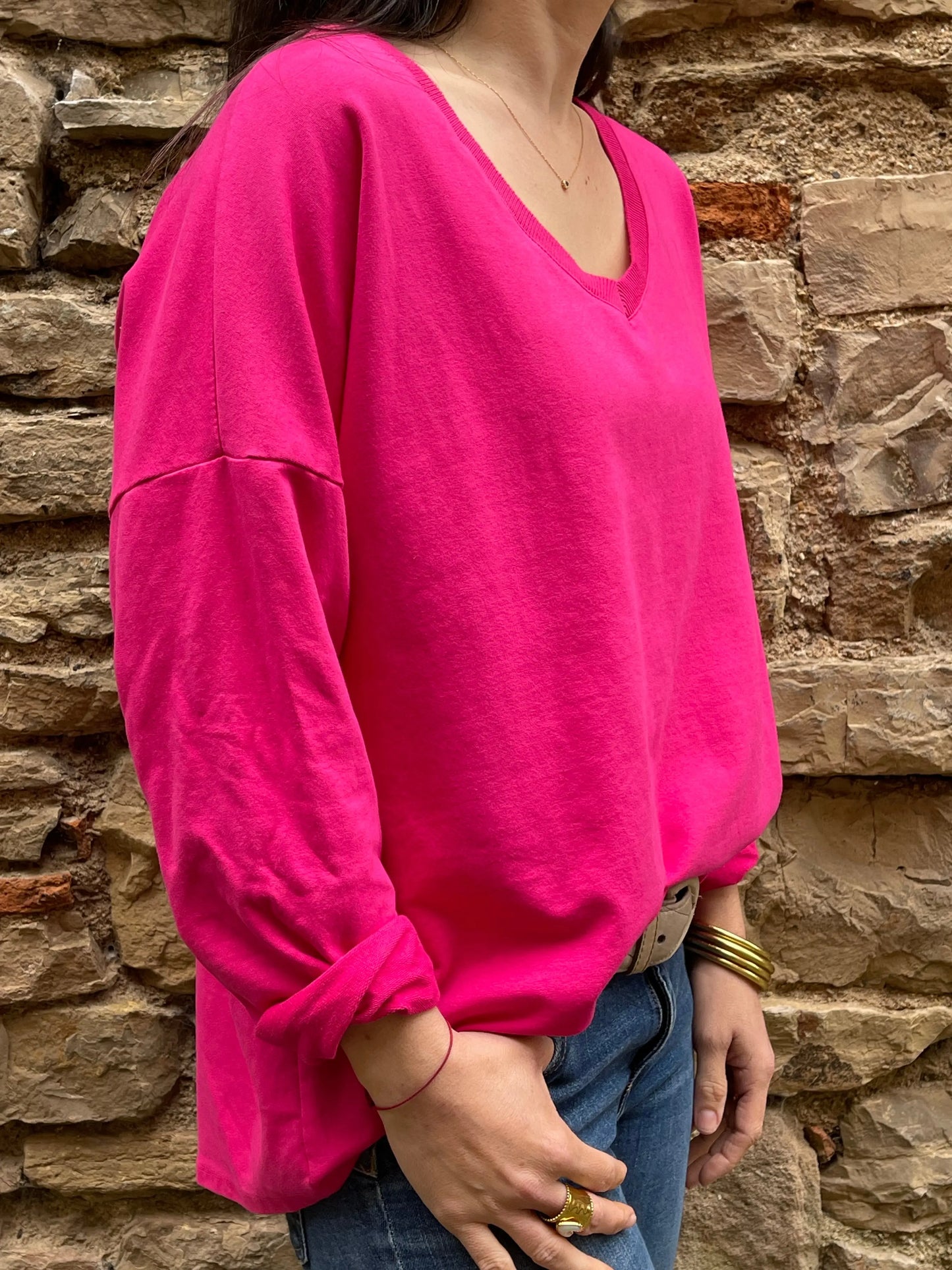 Sweat fin PINK rose fushia Marguerite