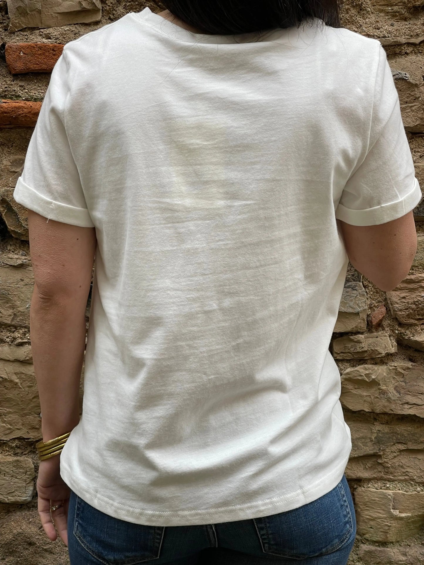 T-shirt AMOUR - Blanc cassé Marguerite