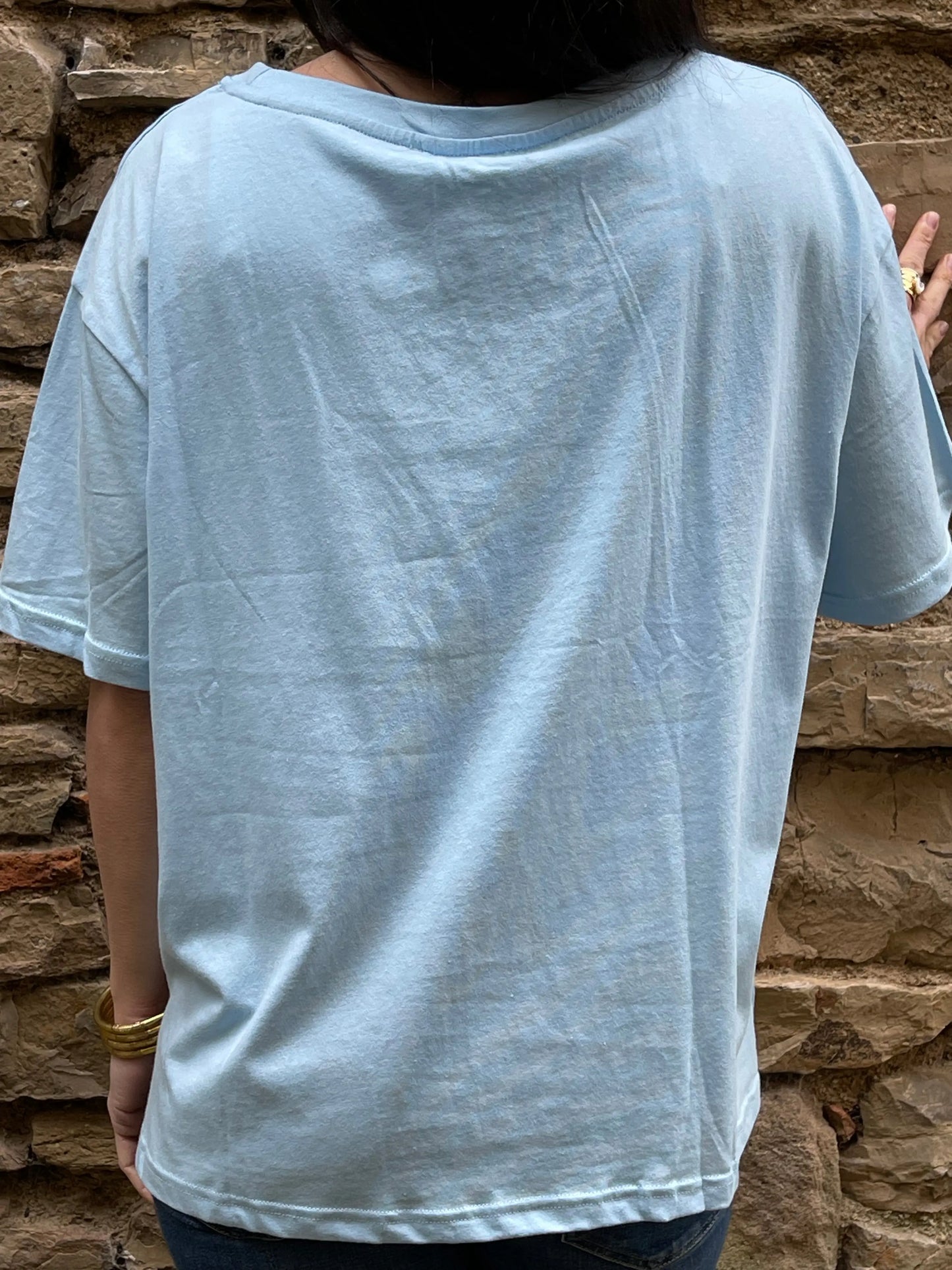 T-shirt DERY - Bleu ciel Marguerite