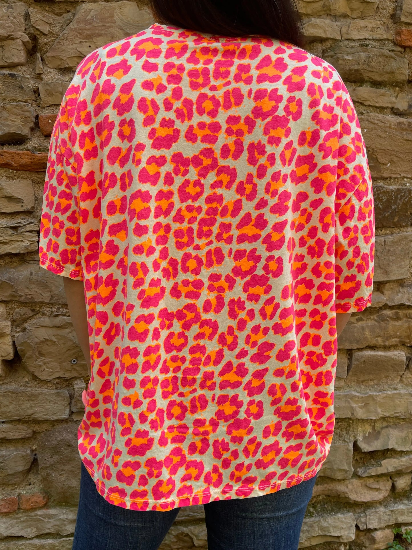 T-shirt LÉOPARD - Rose fluo Marguerite