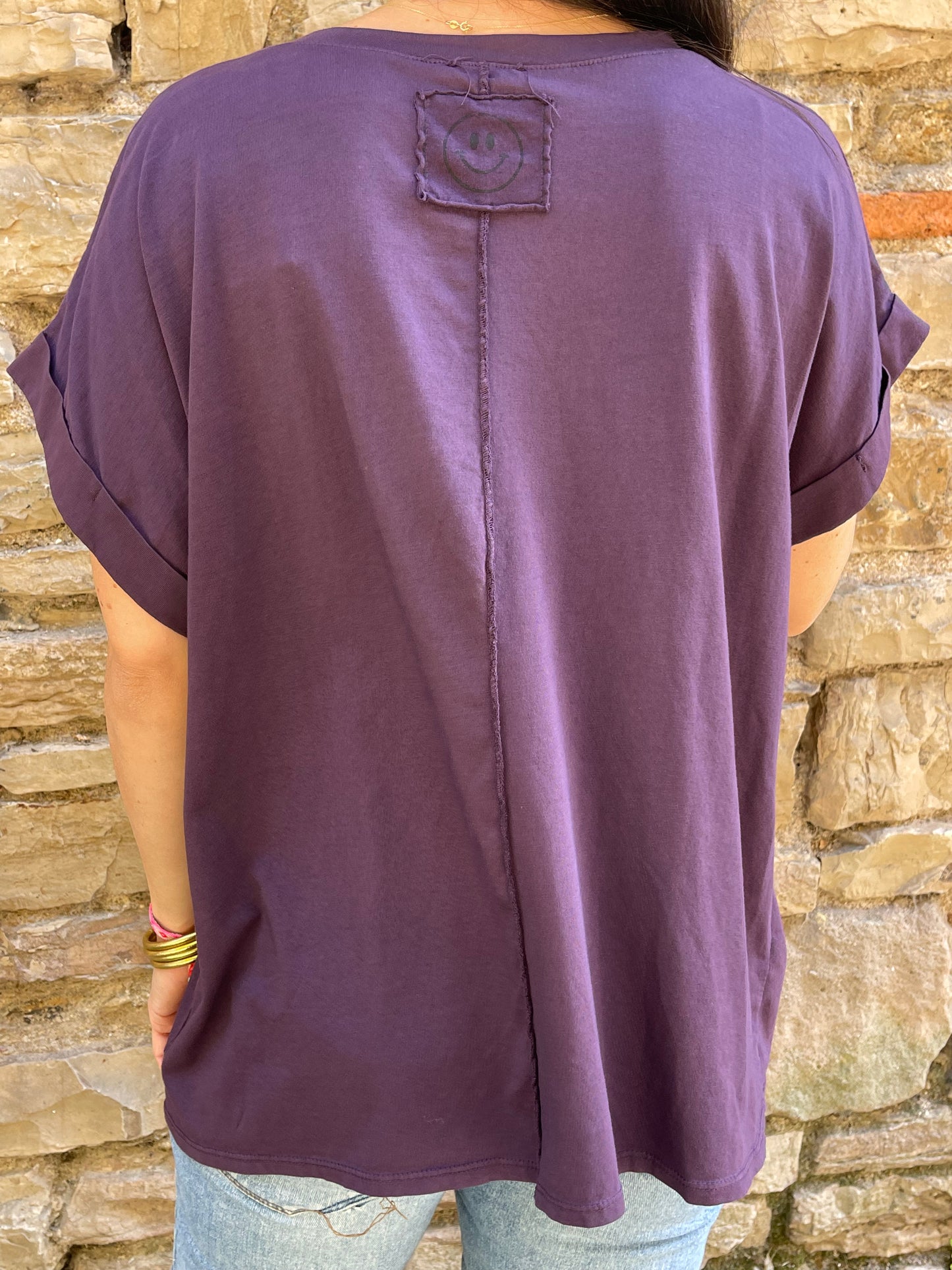 T-shirt SMILE - Aubergine Marguerite