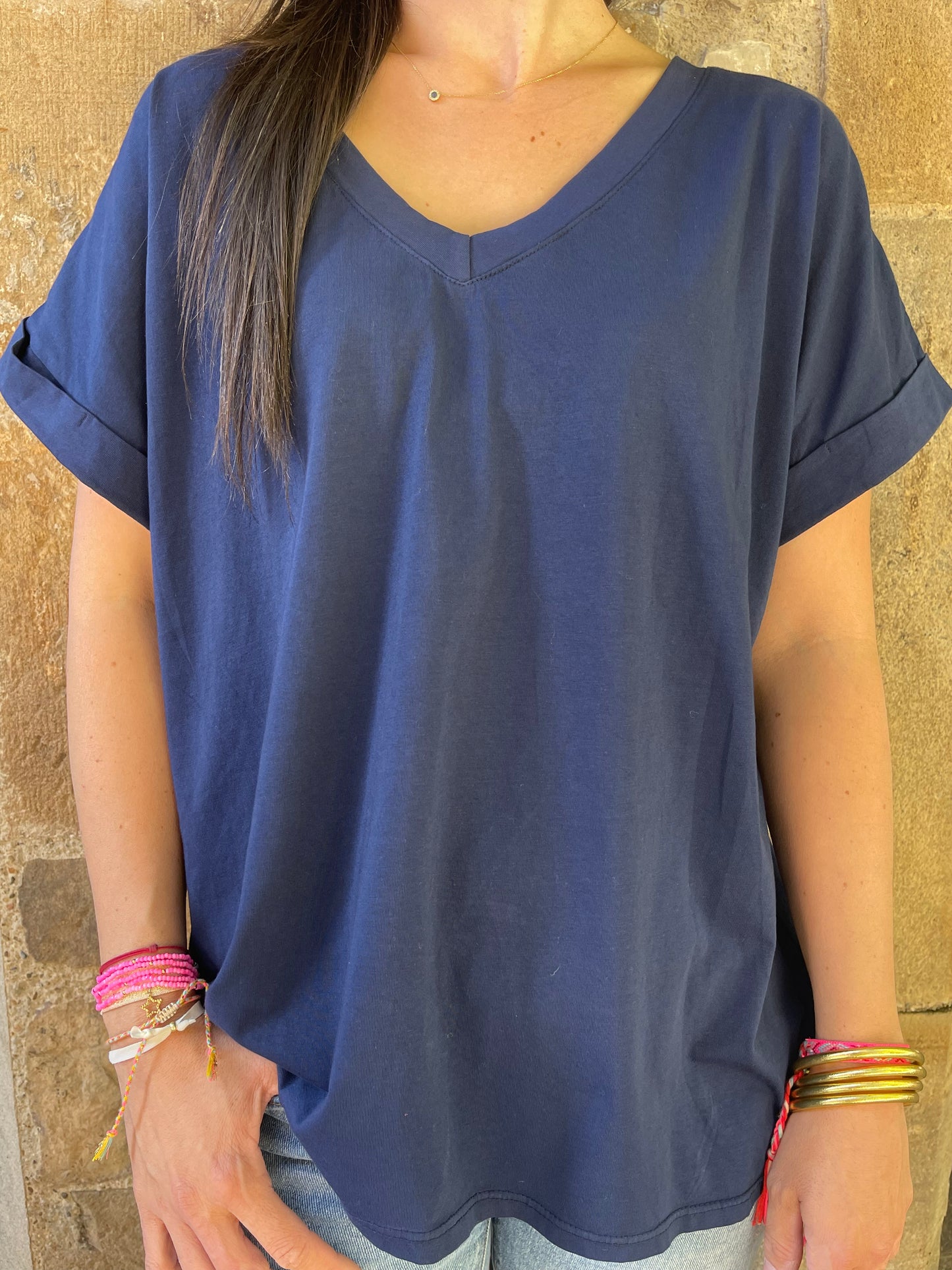 T-shirt SMILE - Bleu marine Marguerite