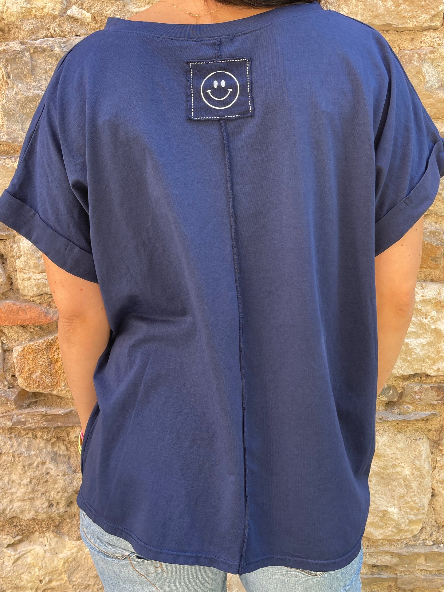T-shirt SMILE - Bleu marine Marguerite