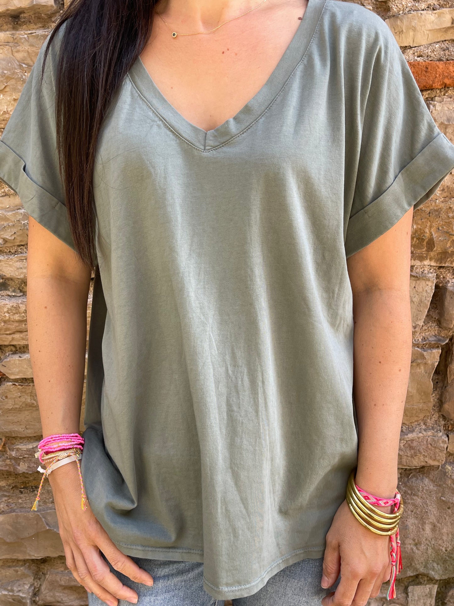 T-shirt SMILE - Kaki Marguerite