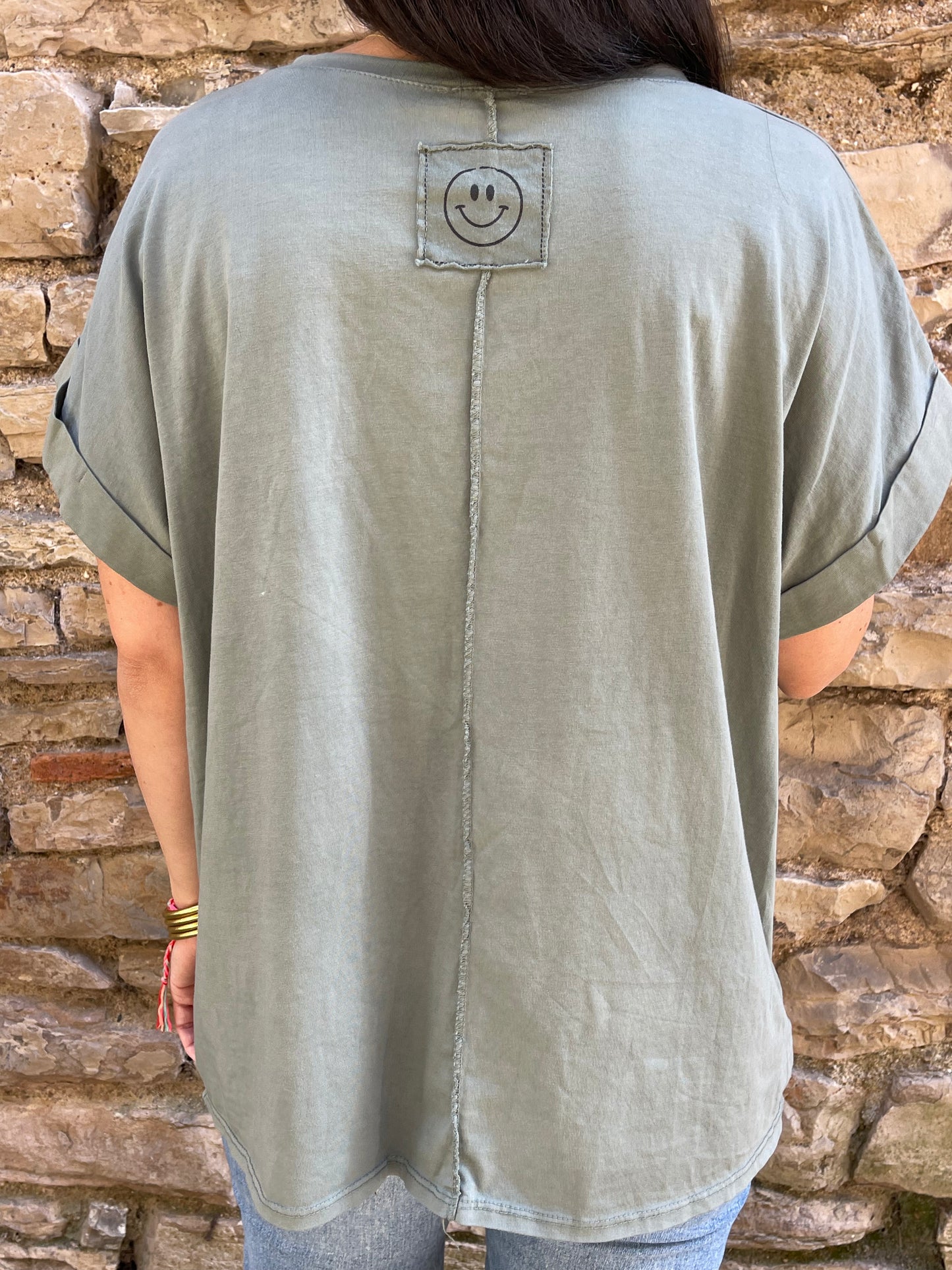 T-shirt SMILE - Kaki Marguerite
