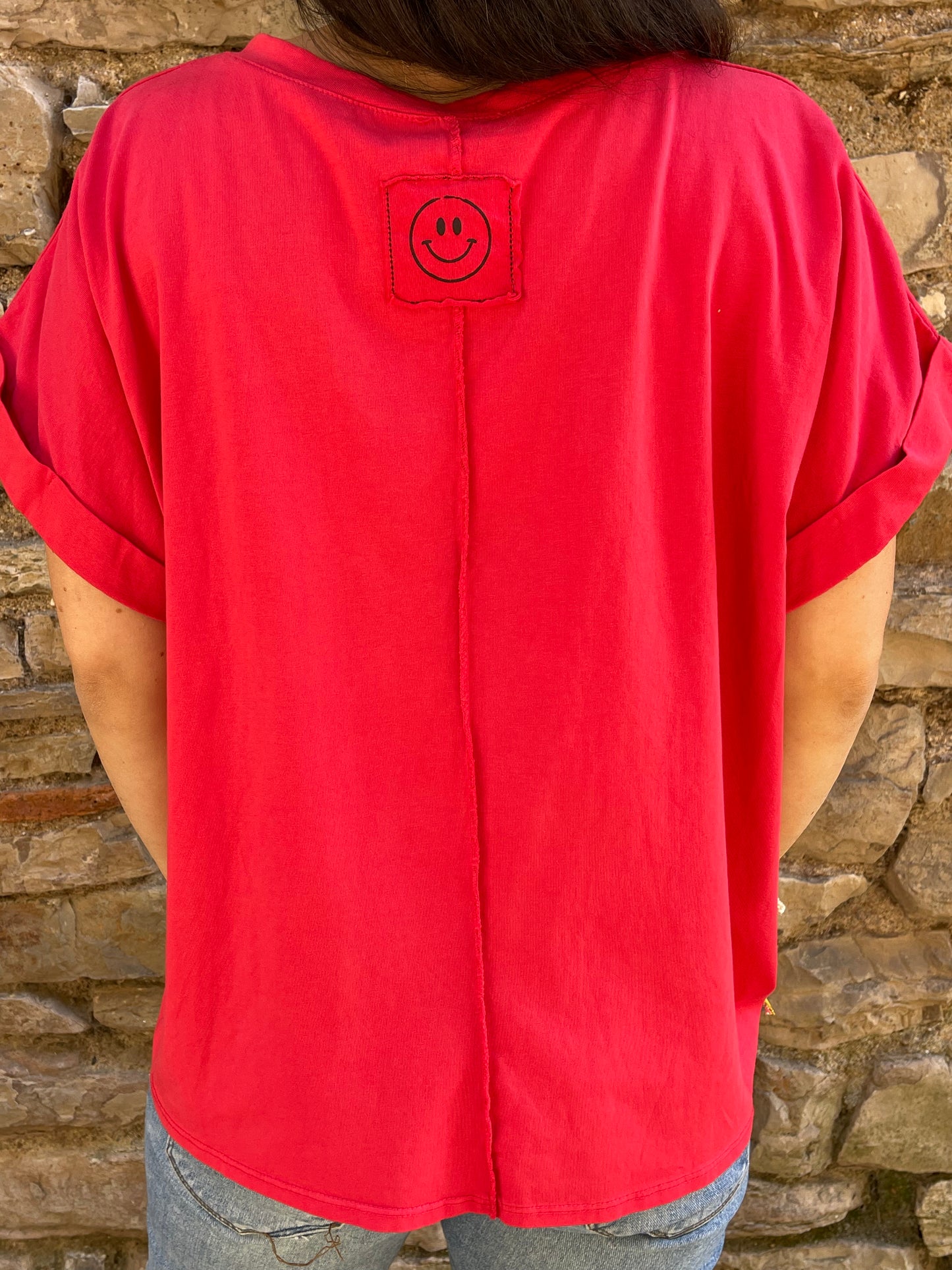 T-shirt SMILE - Rouge Marguerite