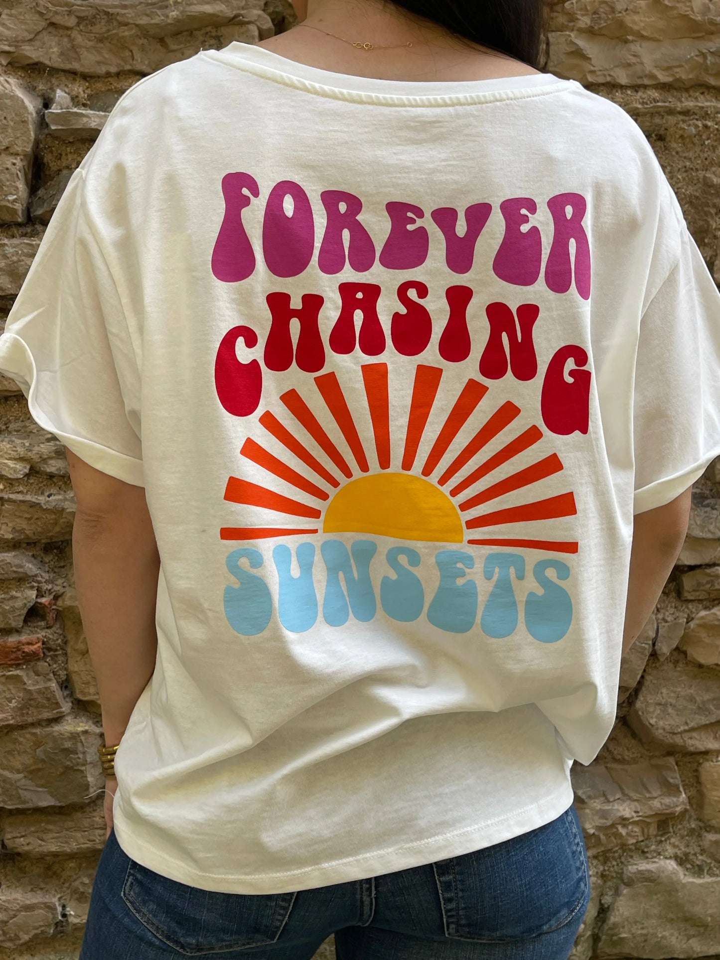 T-shirt SUNSETS - Blanc Marguerite