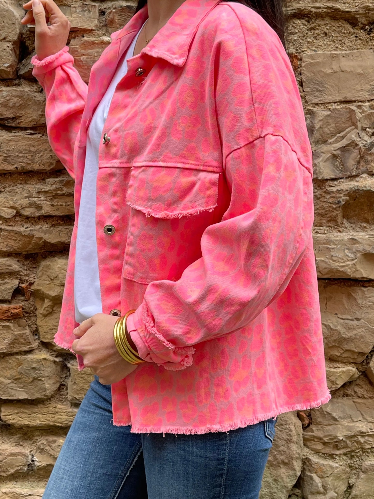 Veste LÉOPARD - Rose fluo Marguerite