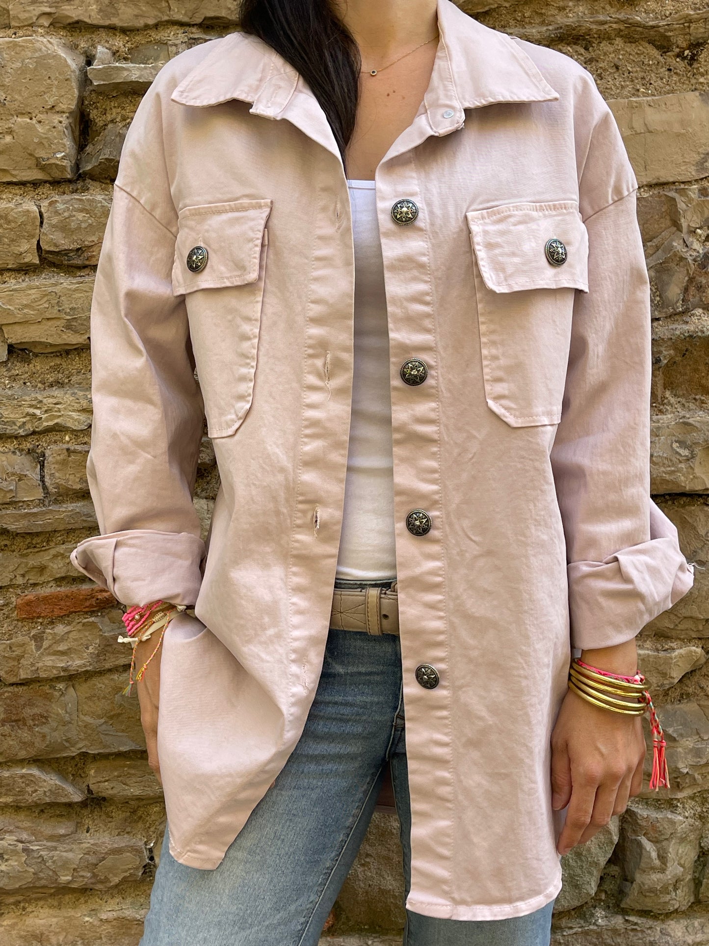 Veste SMILE - Vieux rose Marguerite