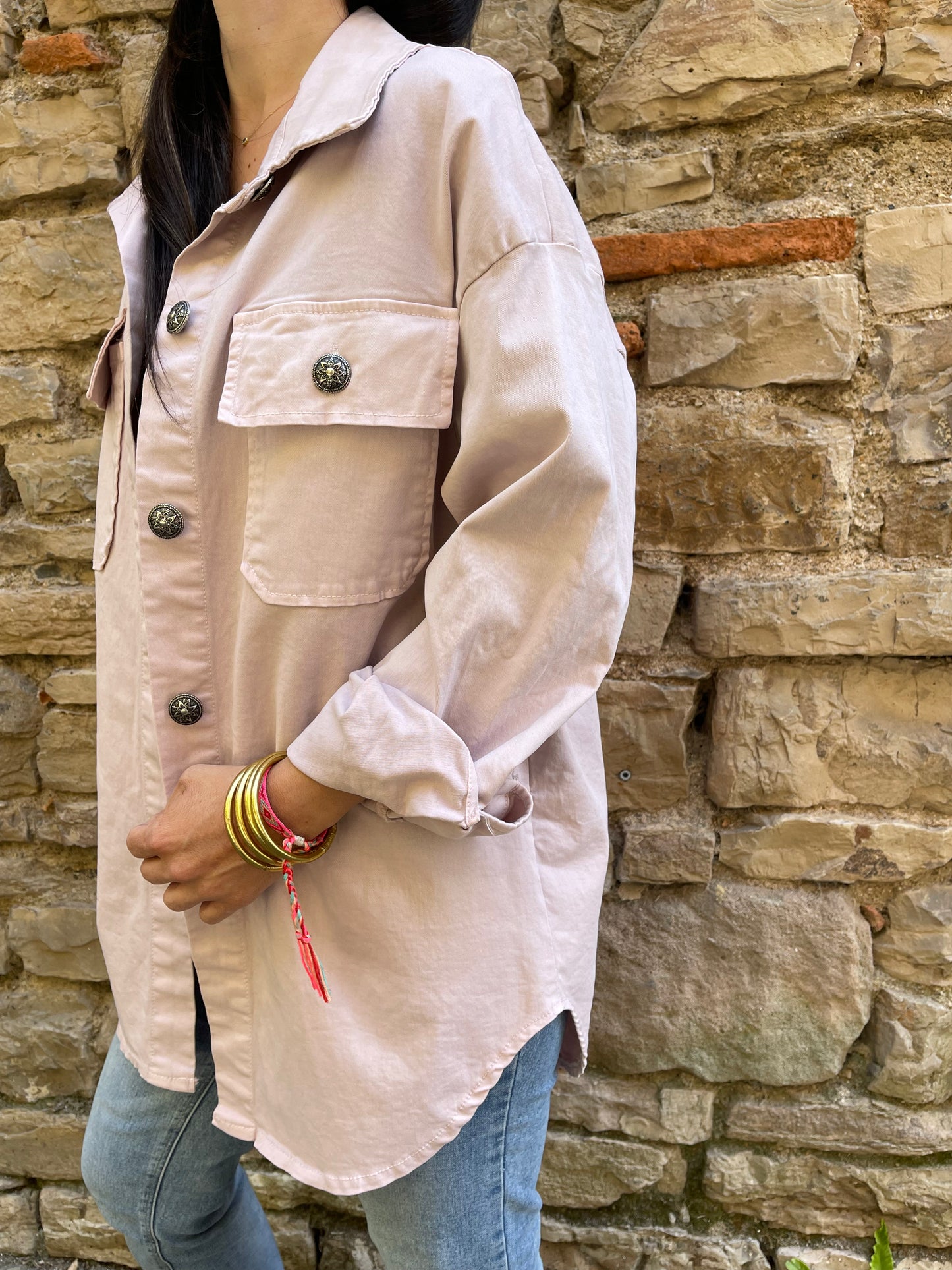Veste SMILE - Vieux rose Marguerite