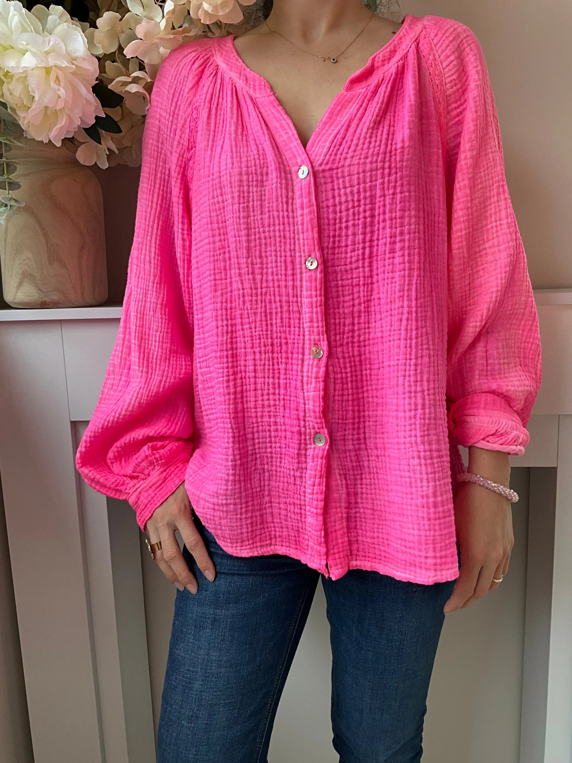 Blouse KAREN rose fluo Marguerite