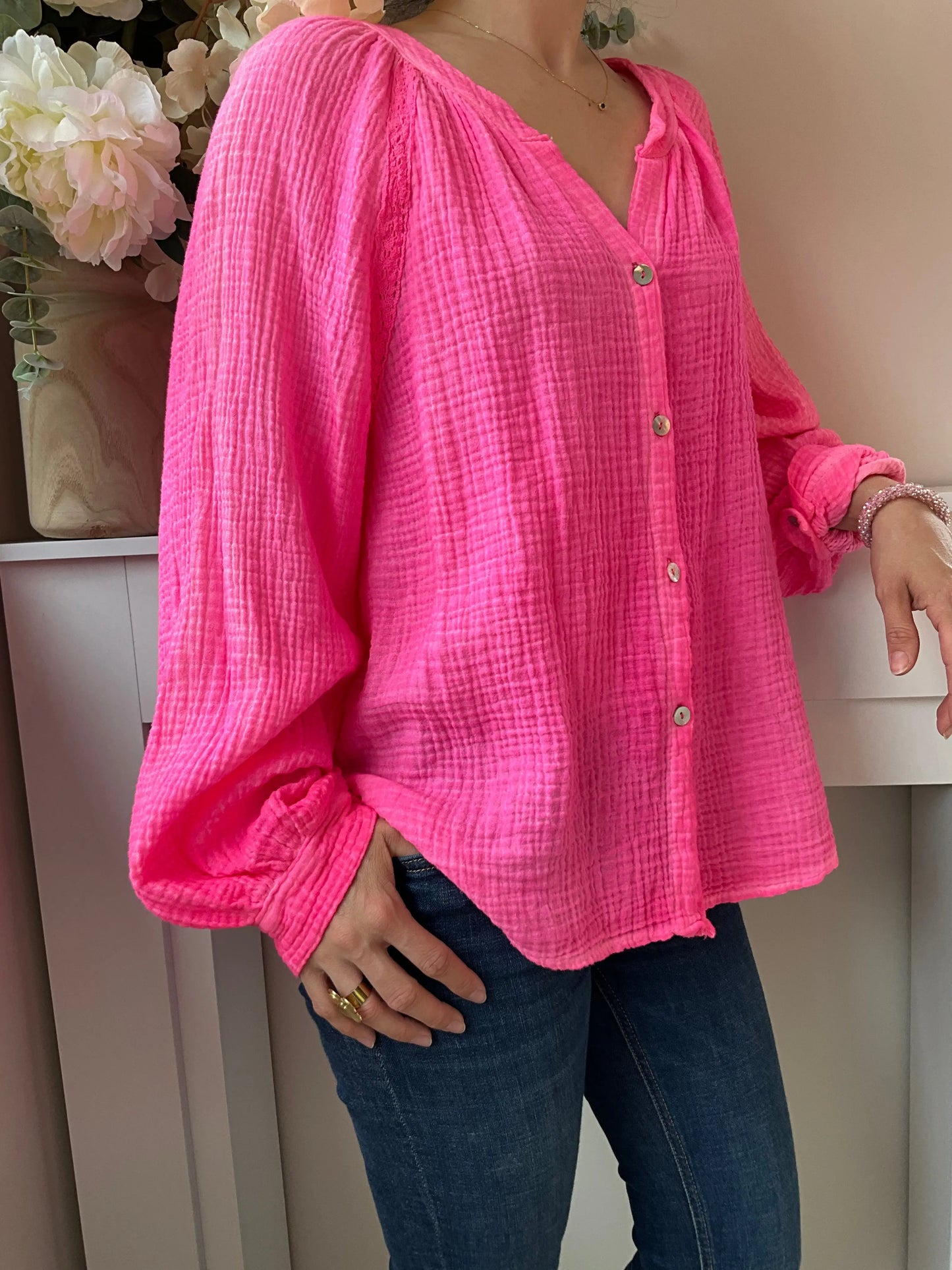 Blouse KAREN rose fluo Marguerite