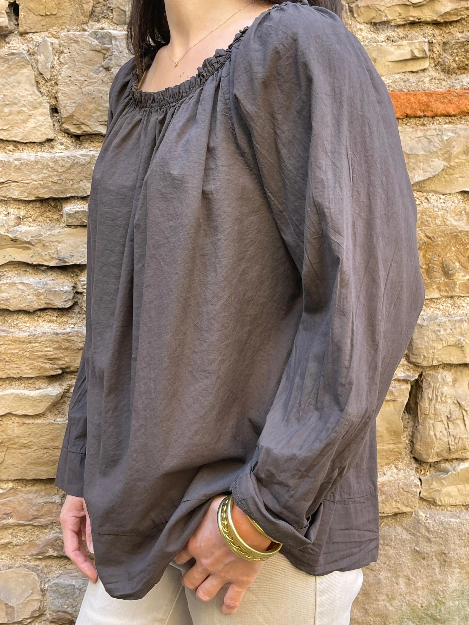 Blouse LINDA - Chocolat Marguerite