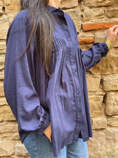 Blouse LOLA - Bleu marine Marguerite