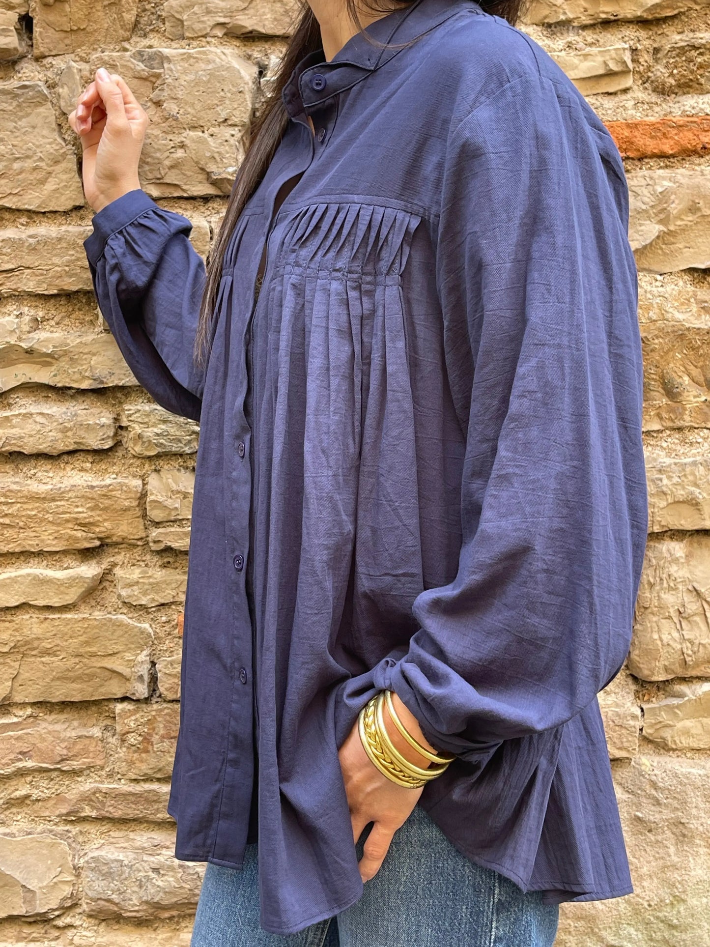 Blouse LOLA - Bleu marine Marguerite