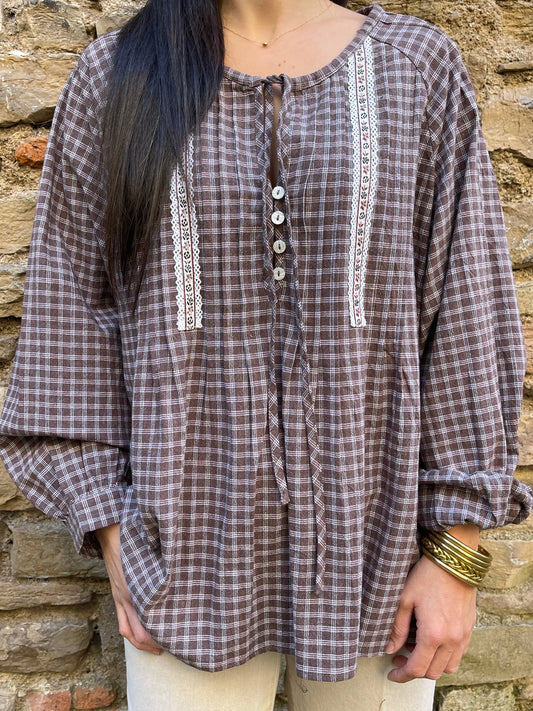 Blouse OLSONNE - Chocolat Marguerite