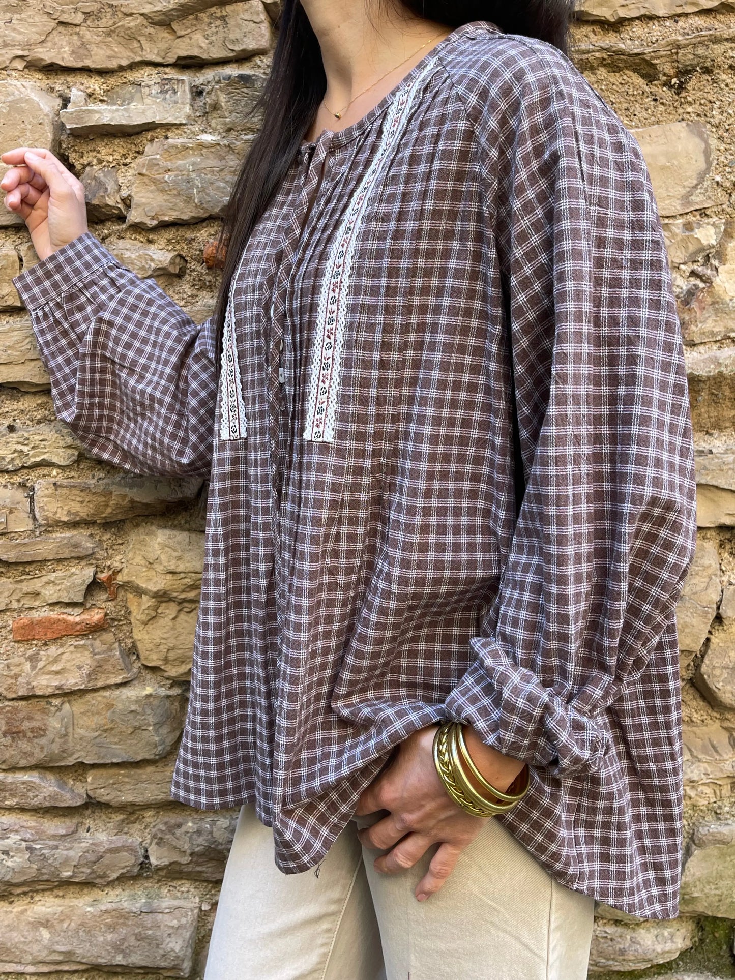 Blouse OLSONNE - Chocolat Marguerite