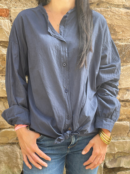 Chemise CAMILLE - Bleu marine Marguerite
