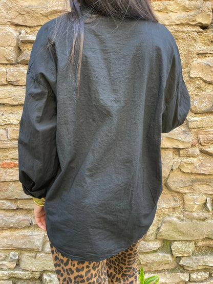 Chemise CAMILLE - Noir Marguerite