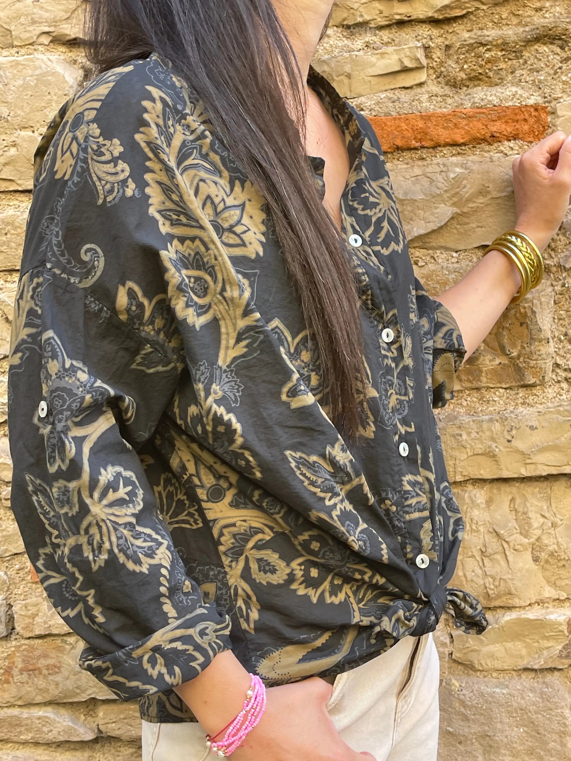 Chemise EMY - Noir Marguerite