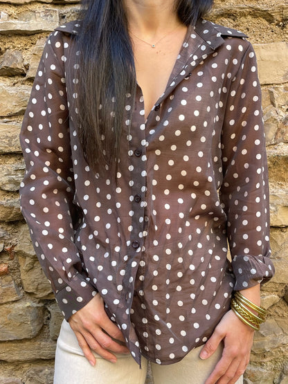 Chemisier POIS - Chocolat Marguerite