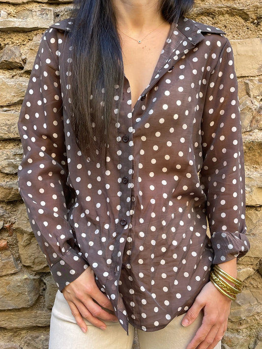 Chemisier POIS - Chocolat Marguerite