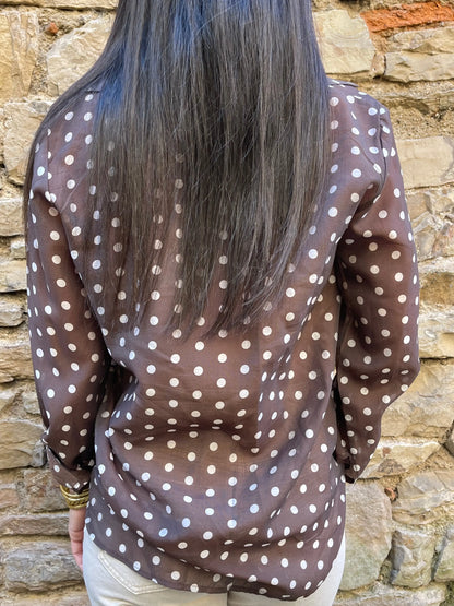 Chemisier POIS - Chocolat Marguerite