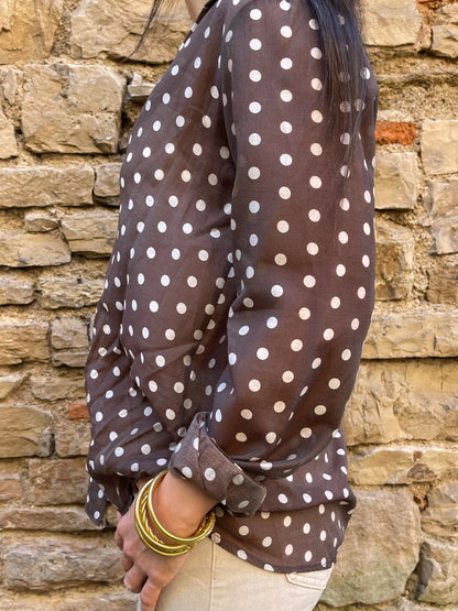 Chemisier POIS - Chocolat Marguerite