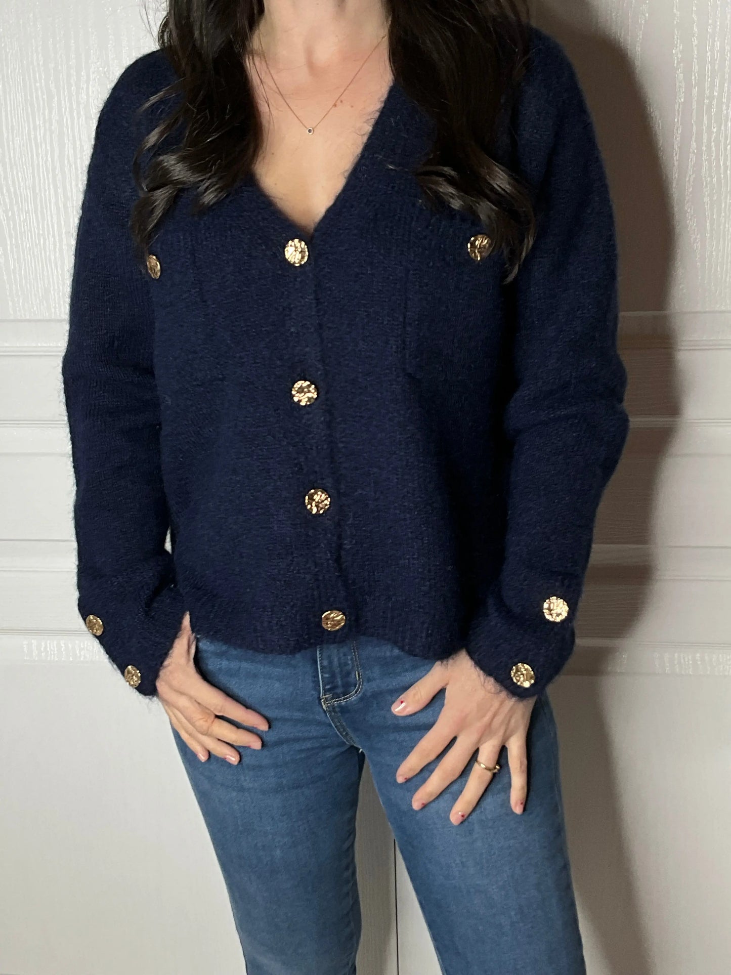 Gilet BIANCA Bleu marine Marguerite