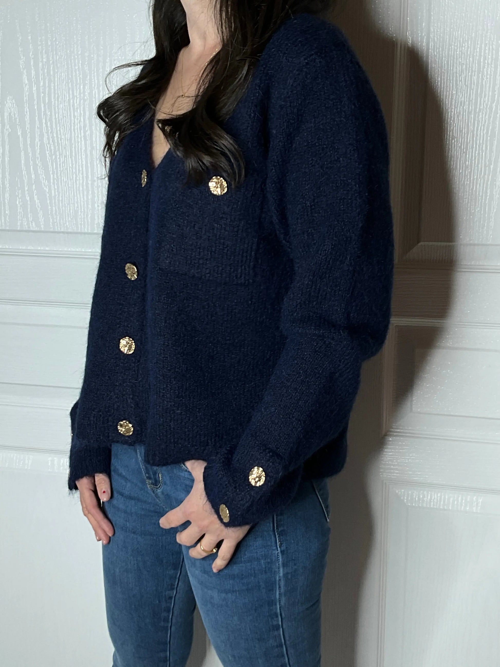 Gilet BIANCA Bleu marine Marguerite