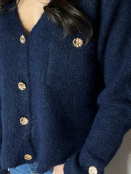 Gilet BIANCA Bleu marine Marguerite