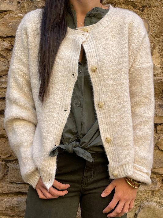 Gilet DANY - Ecru Marguerite