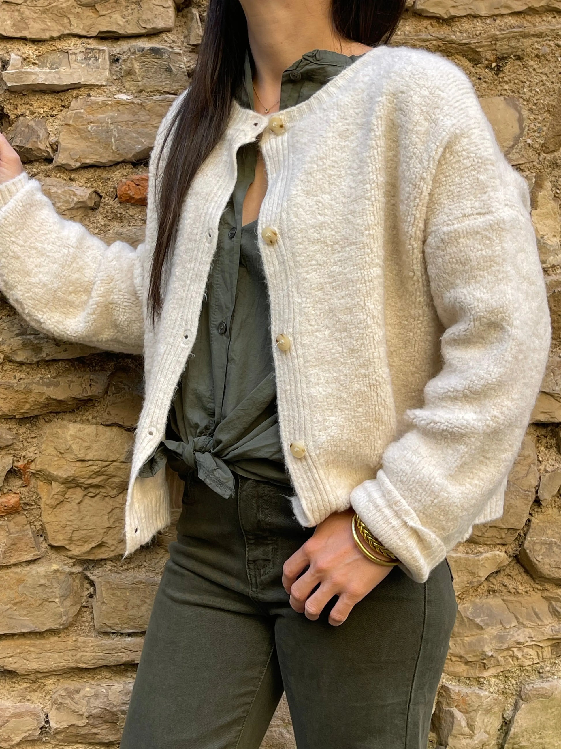 Gilet DANY - Ecru Marguerite