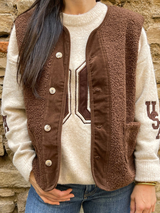 Gilet DOUDOU - Chocolat Marguerite