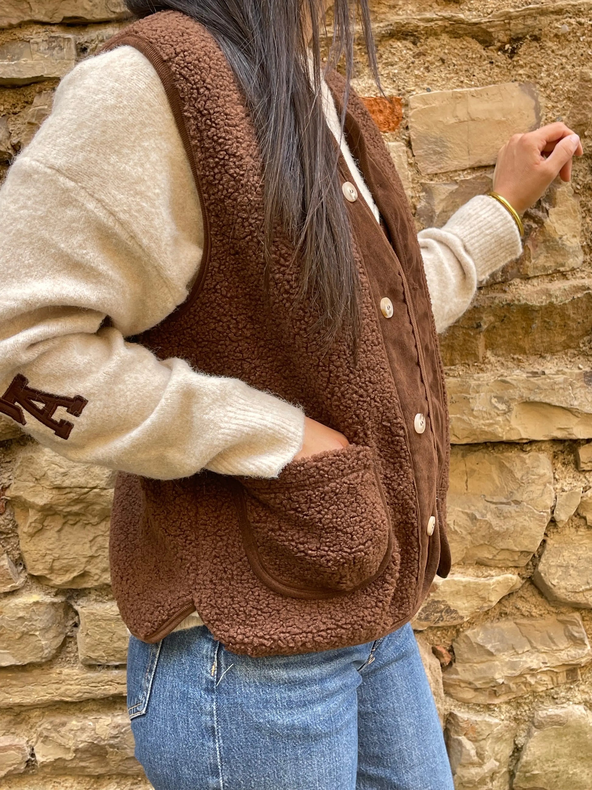 Gilet DOUDOU - Chocolat Marguerite