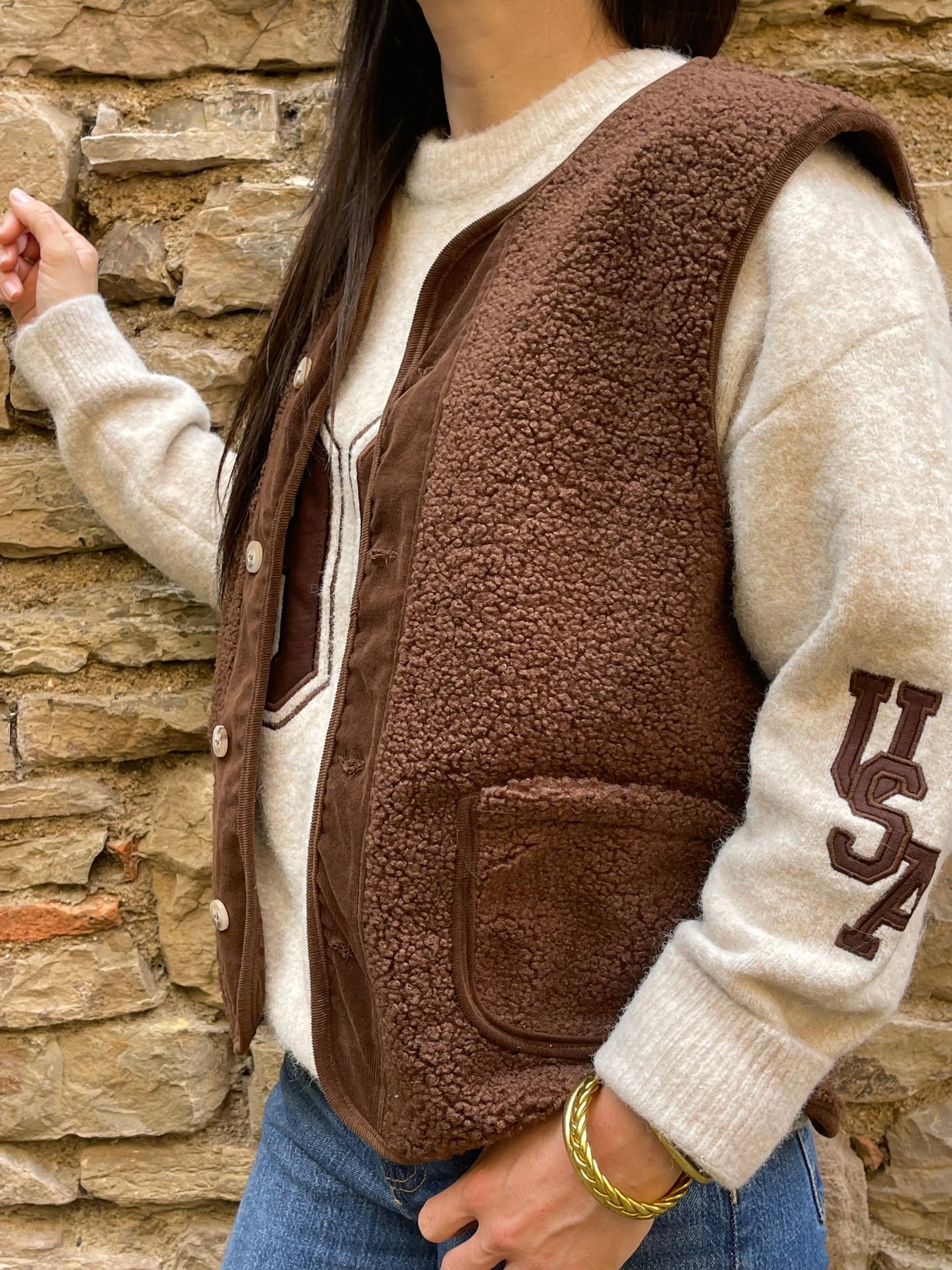 Gilet DOUDOU - Chocolat Marguerite