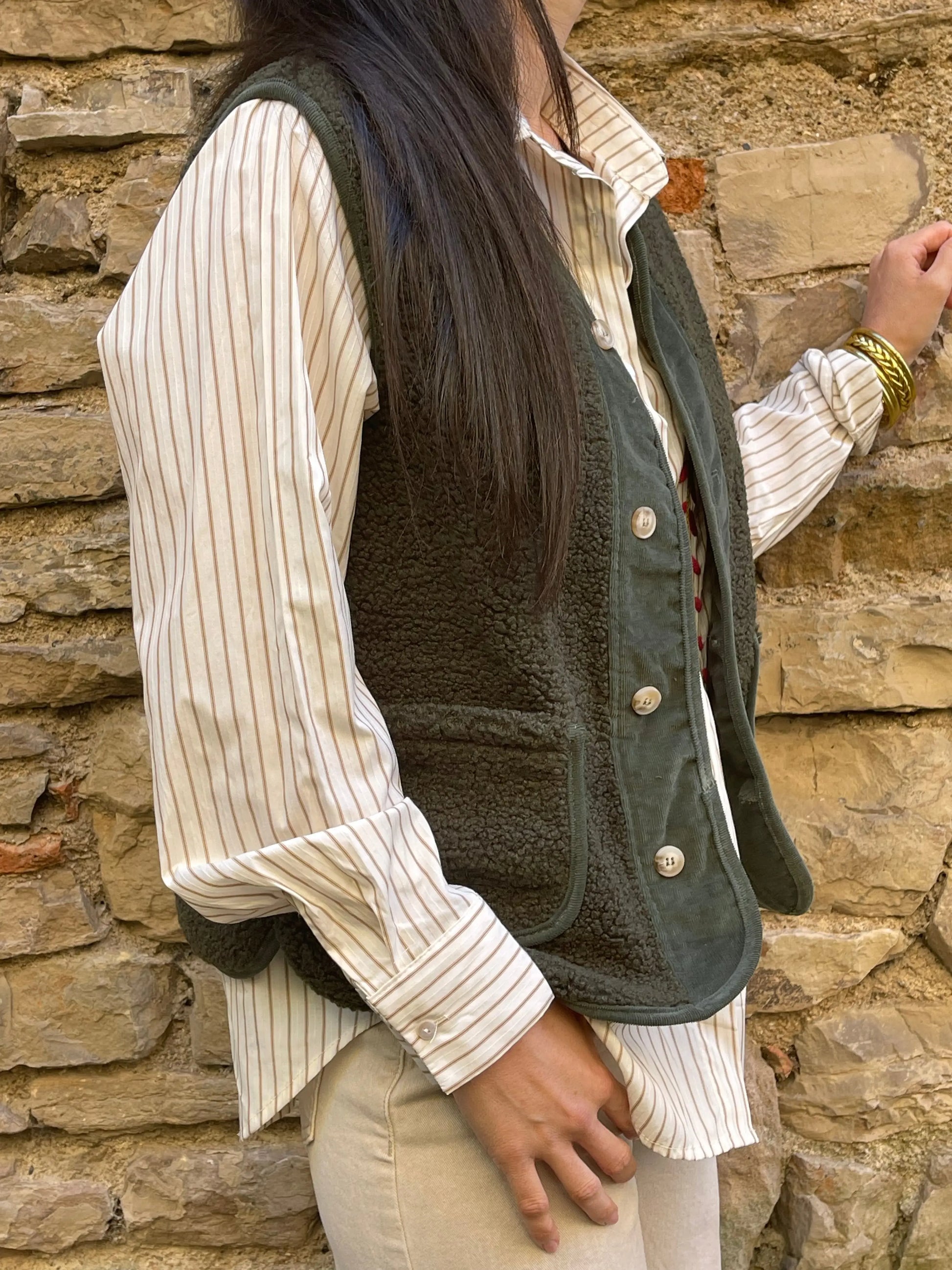 Gilet DOUDOU - Kaki Marguerite