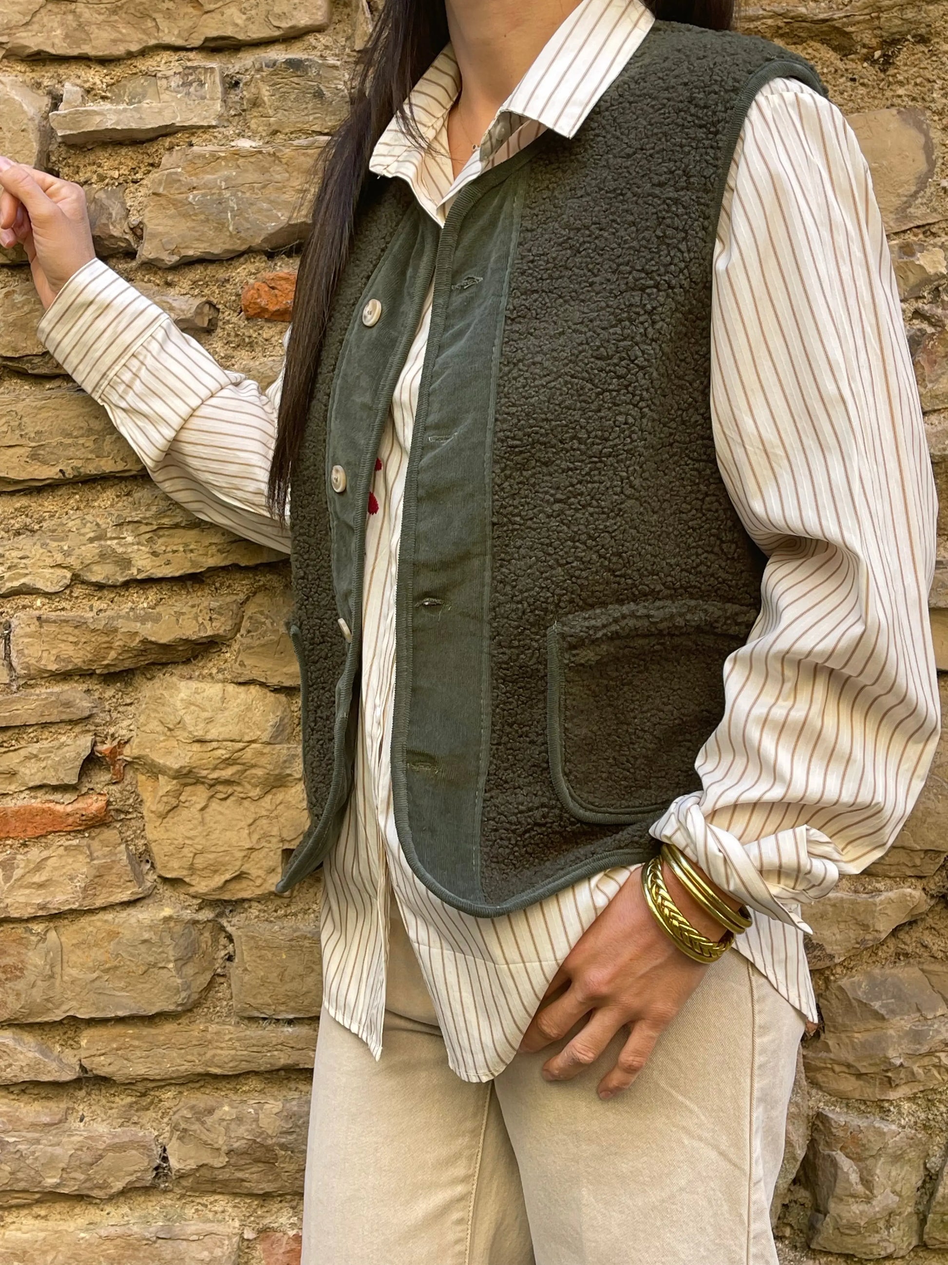 Gilet DOUDOU - Kaki Marguerite