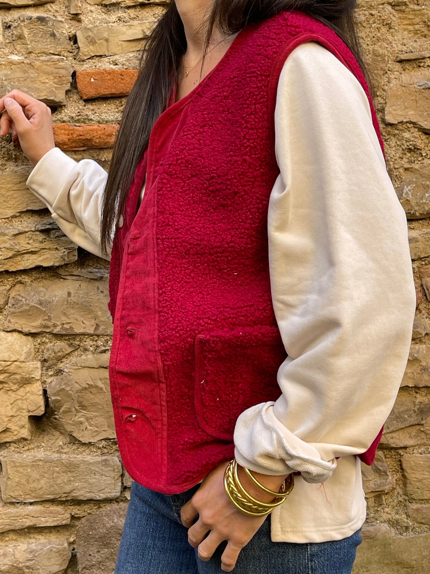Gilet DOUDOU - Rouge Marguerite